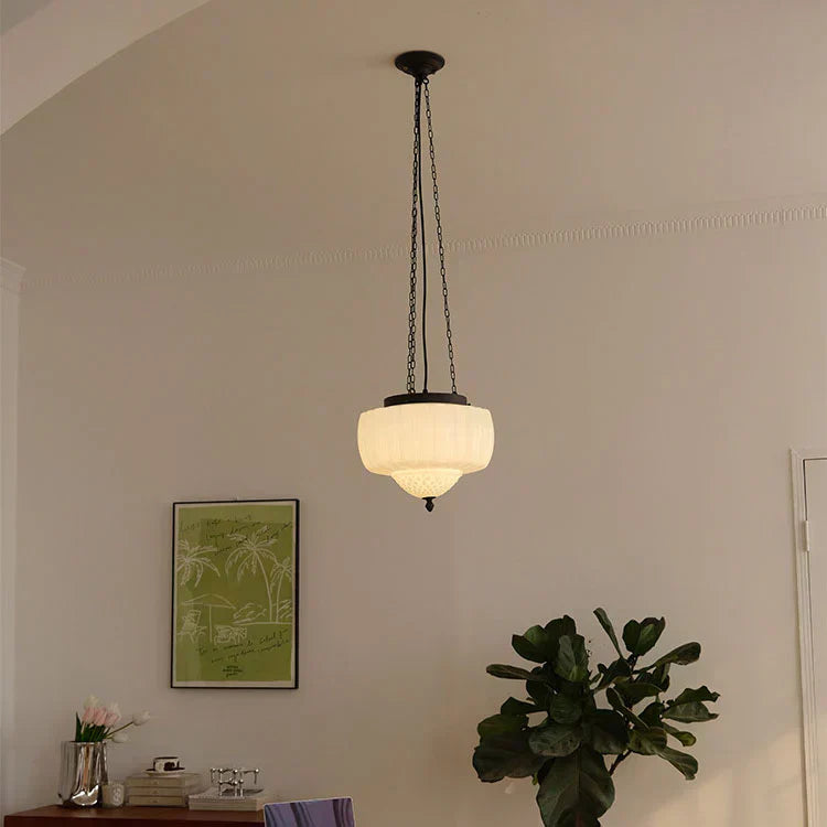 Lunara Contemporary Glass and Steel Pendant Light for Modern Interiors | Snurv | Temsk