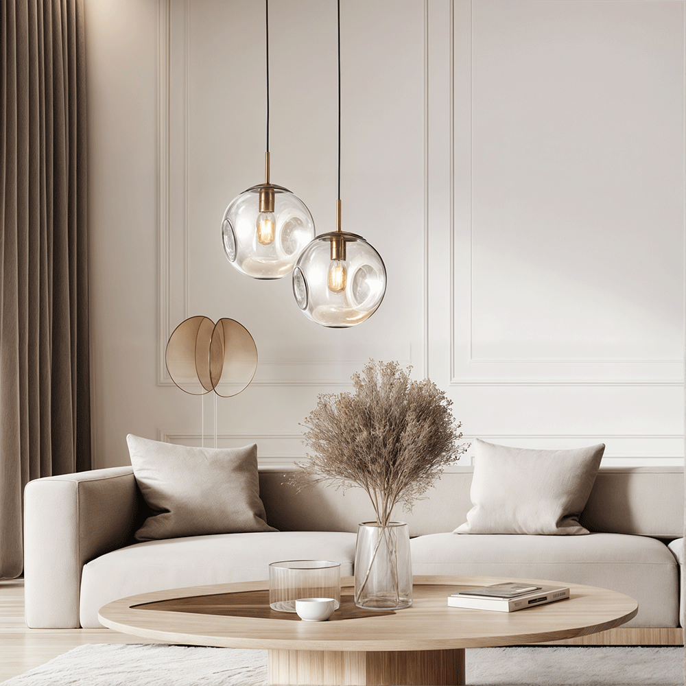 AstraLume Glass Pendant Light Multi Tone Finish For Kitchens And Bathrooms | Temsk