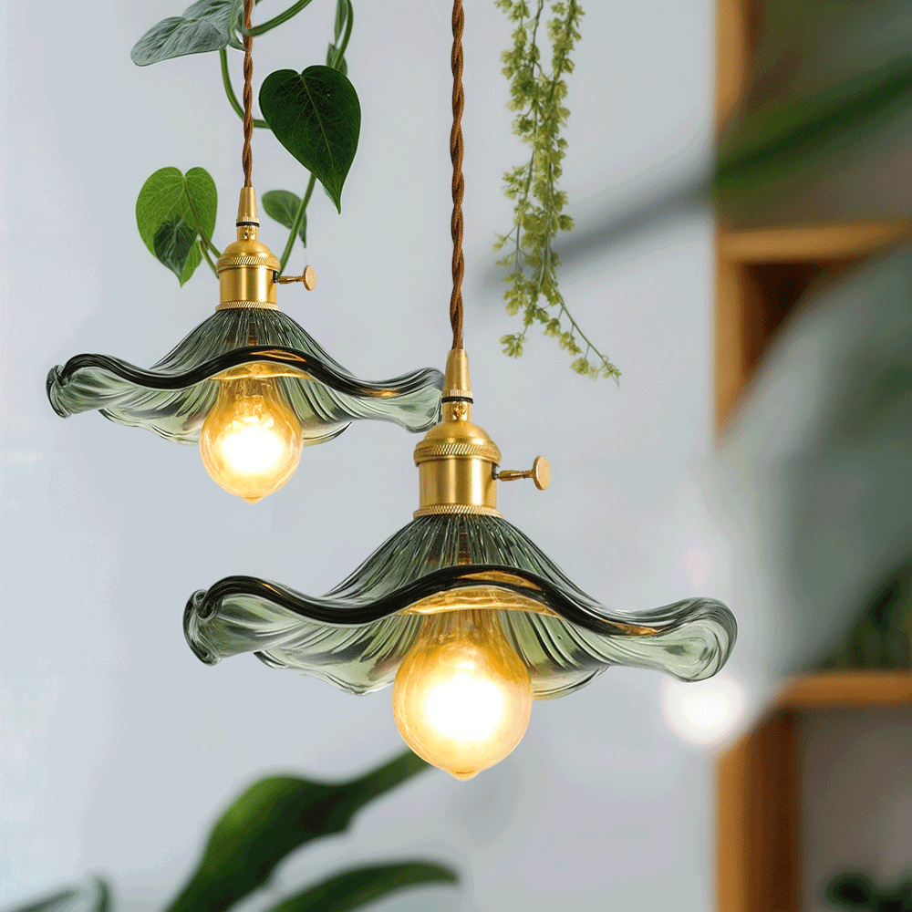 Lyra Glass Pendant Lights With Nordic Floral Motifs | Temsk