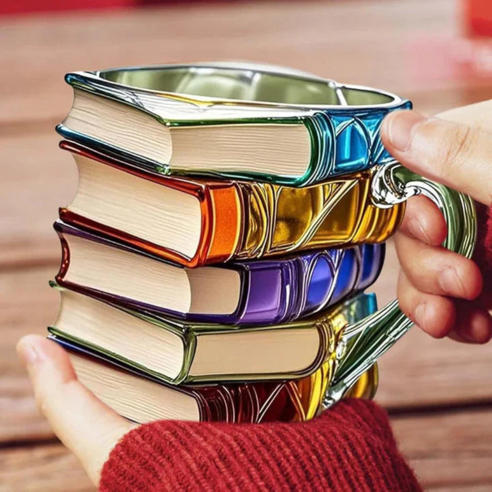 3D Mug For Coffee Lovers With A Book Theme And Desk Decor | Temsk