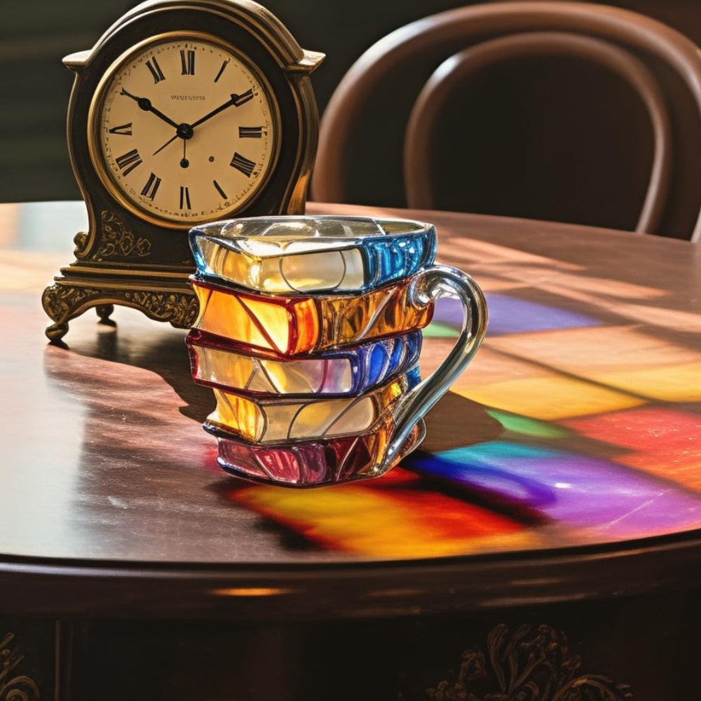 3D-Tasse für Kaffeeliebhaber mit Buch-Thema und Schreibtischdekoration | Temsk