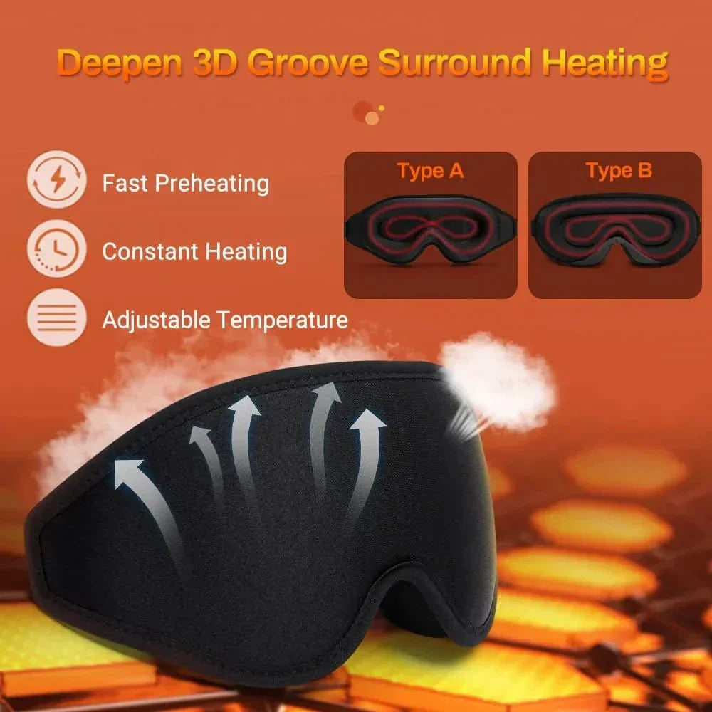 AeroGlow 3D Electric Heated Eye Mask With Warming Function And Temperature Control | Temsk