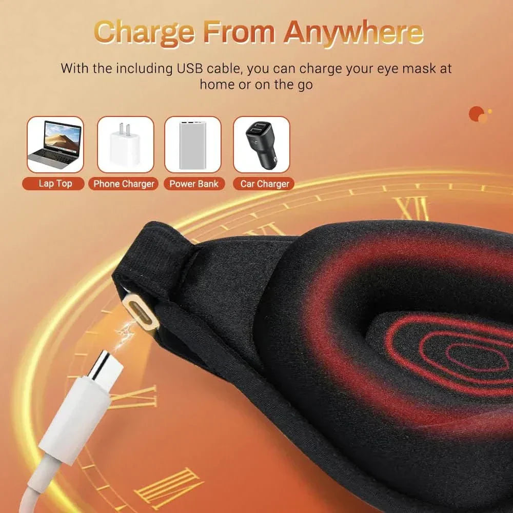 AeroGlow 3D Electric Heated Eye Mask With Warming Function And Temperature Control | Temsk
