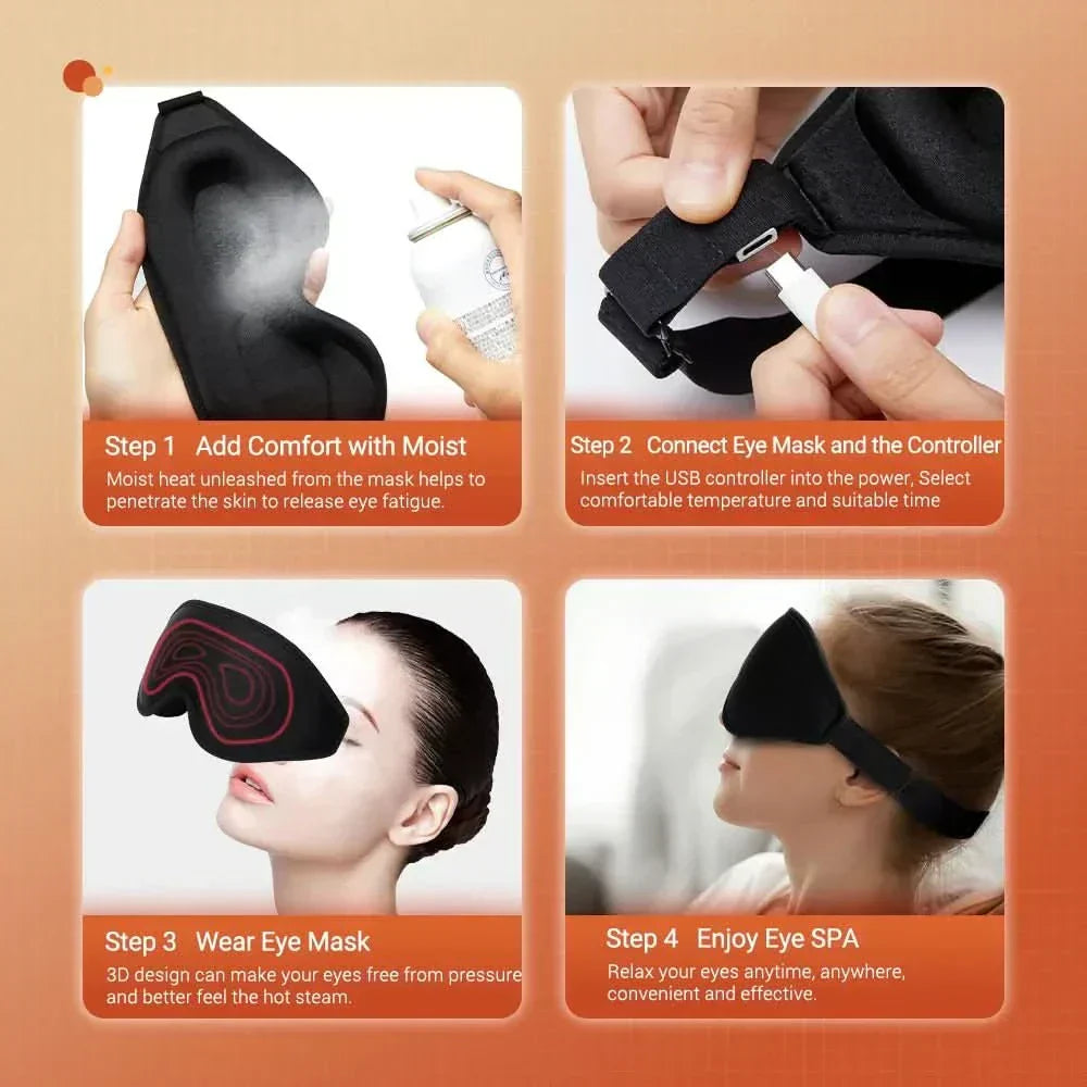 AeroGlow 3D Electric Heated Eye Mask With Warming Function And Temperature Control | Temsk
