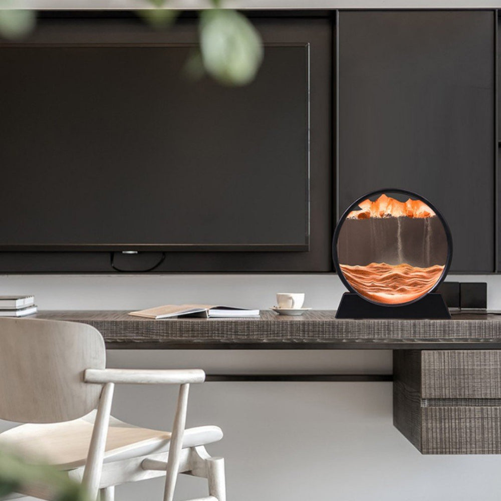 Soothing Moving Sand Glass Table Decor For Home Or Office | Temsk