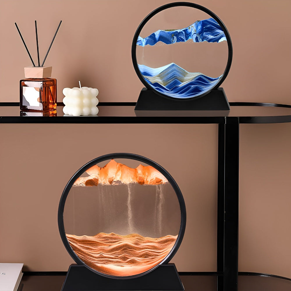 Soothing Moving Sand Glass Table Decor For Home Or Office | Temsk