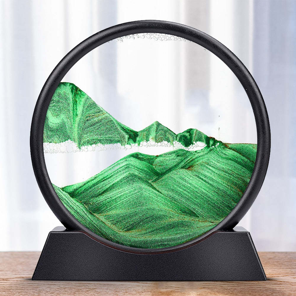Soothing Moving Sand Glass Table Decor For Home Or Office | Temsk