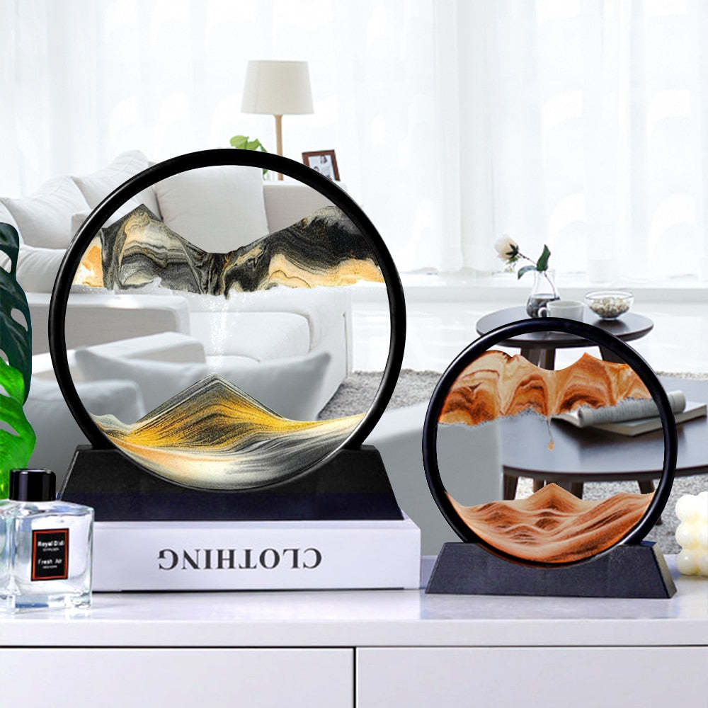 Soothing Moving Sand Glass Table Decor For Home Or Office | Temsk