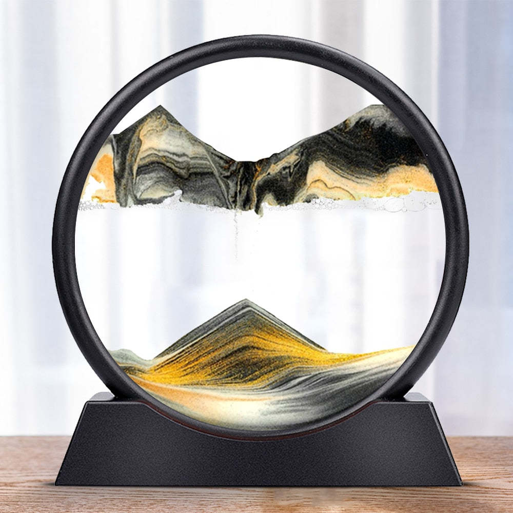 Soothing Moving Sand Glass Table Decor For Home Or Office | Temsk