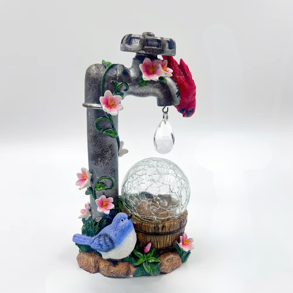 Elegant Solar Cardinal Garden Statue For Outdoor Decor | Temsk