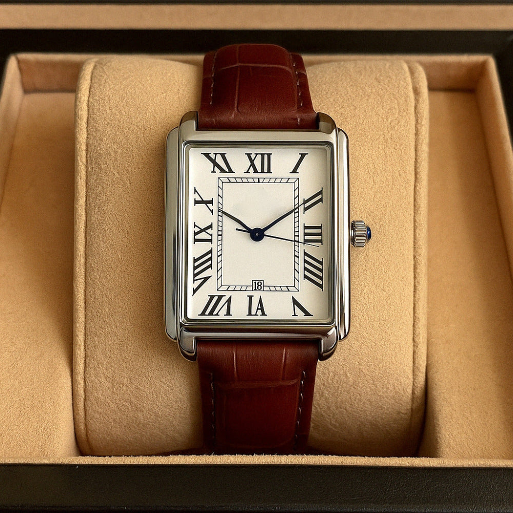 Men's Square Analog Dress Watch With Retro Style For Everyday Wear | Temsk