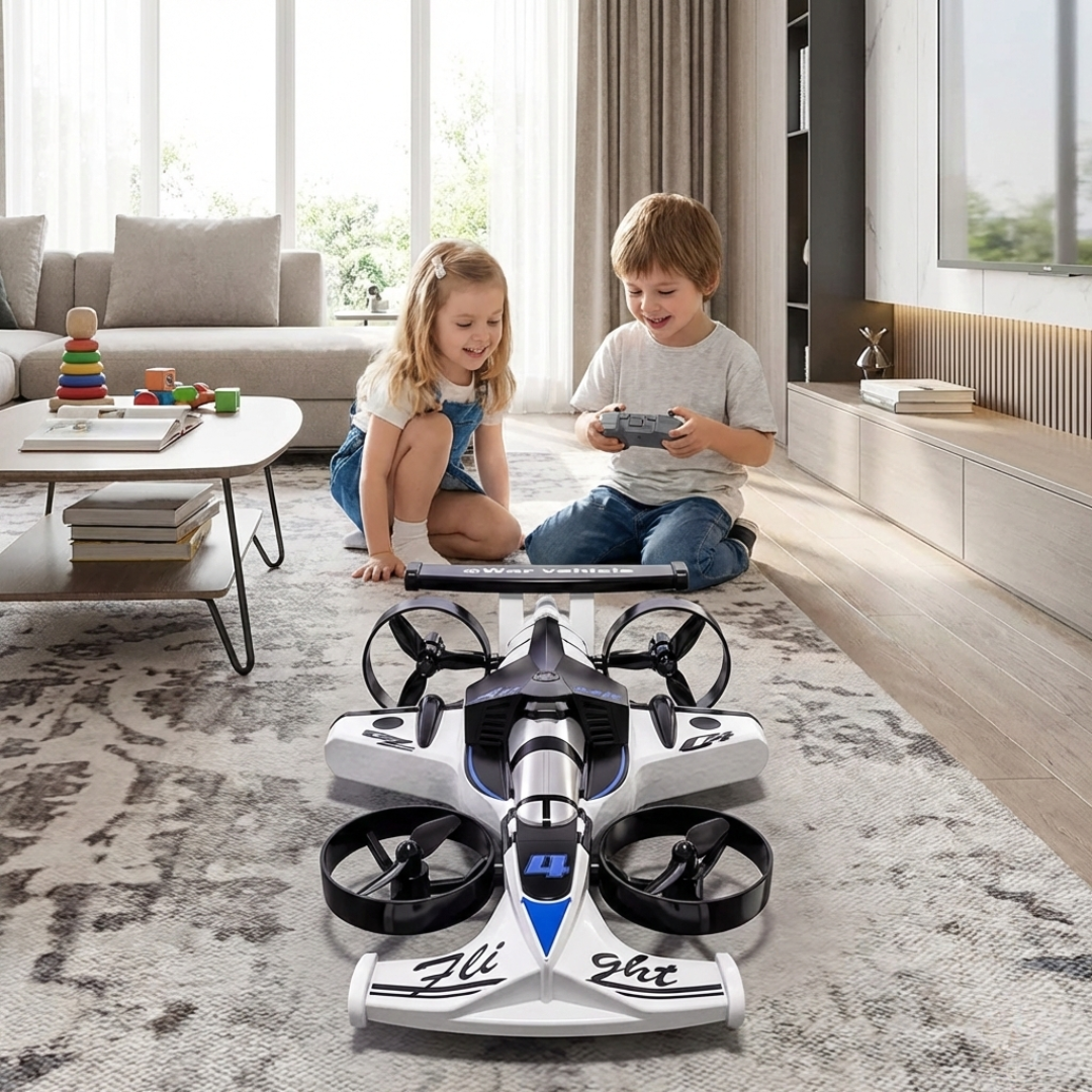 2-In-1 RC Stunt Car And Drone With 360-Degree Rotating Remote Control Vehicle | Temsk