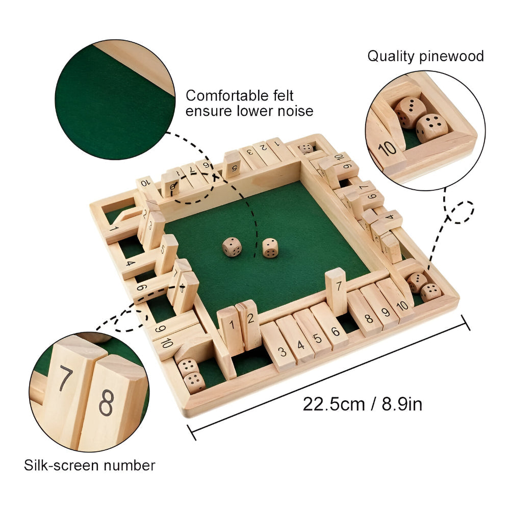 Wooden Math Board Game For Families Educational Tabletop Set | Temsk