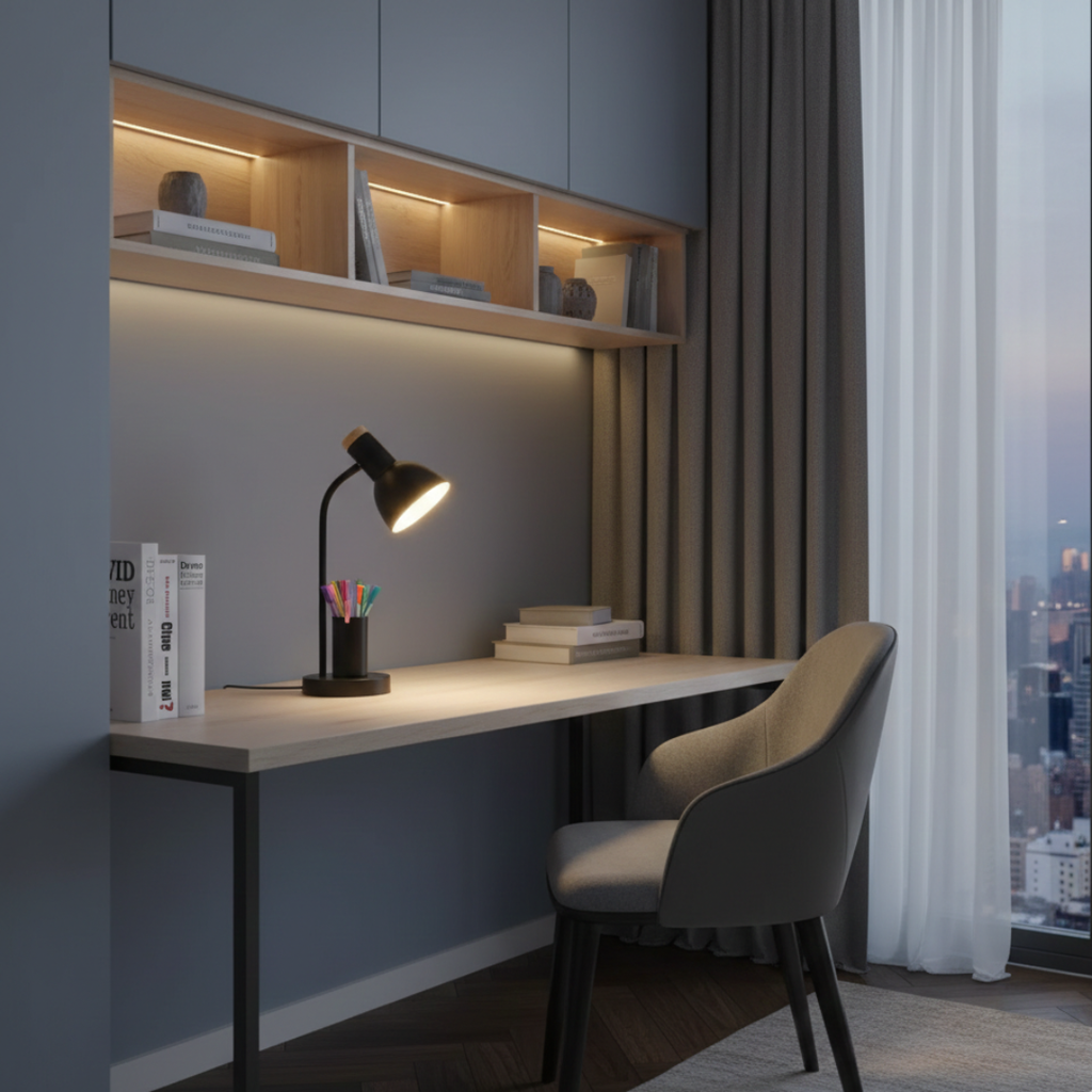 Lampada da tavolo LED con portapenne per scrivania e spazio di lavoro | Temsk