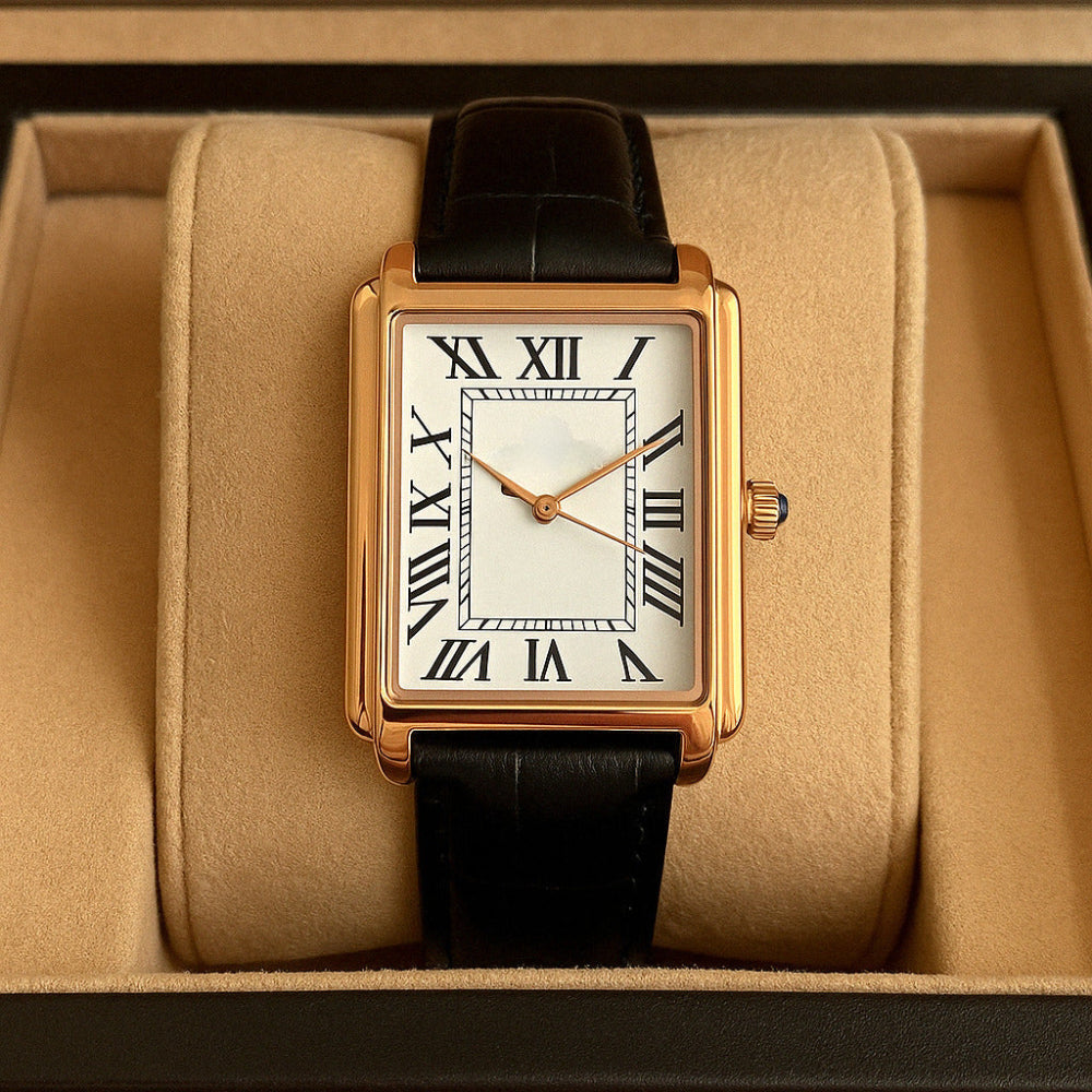 Men's Square Analog Dress Watch With Retro Style For Everyday Wear | Temsk