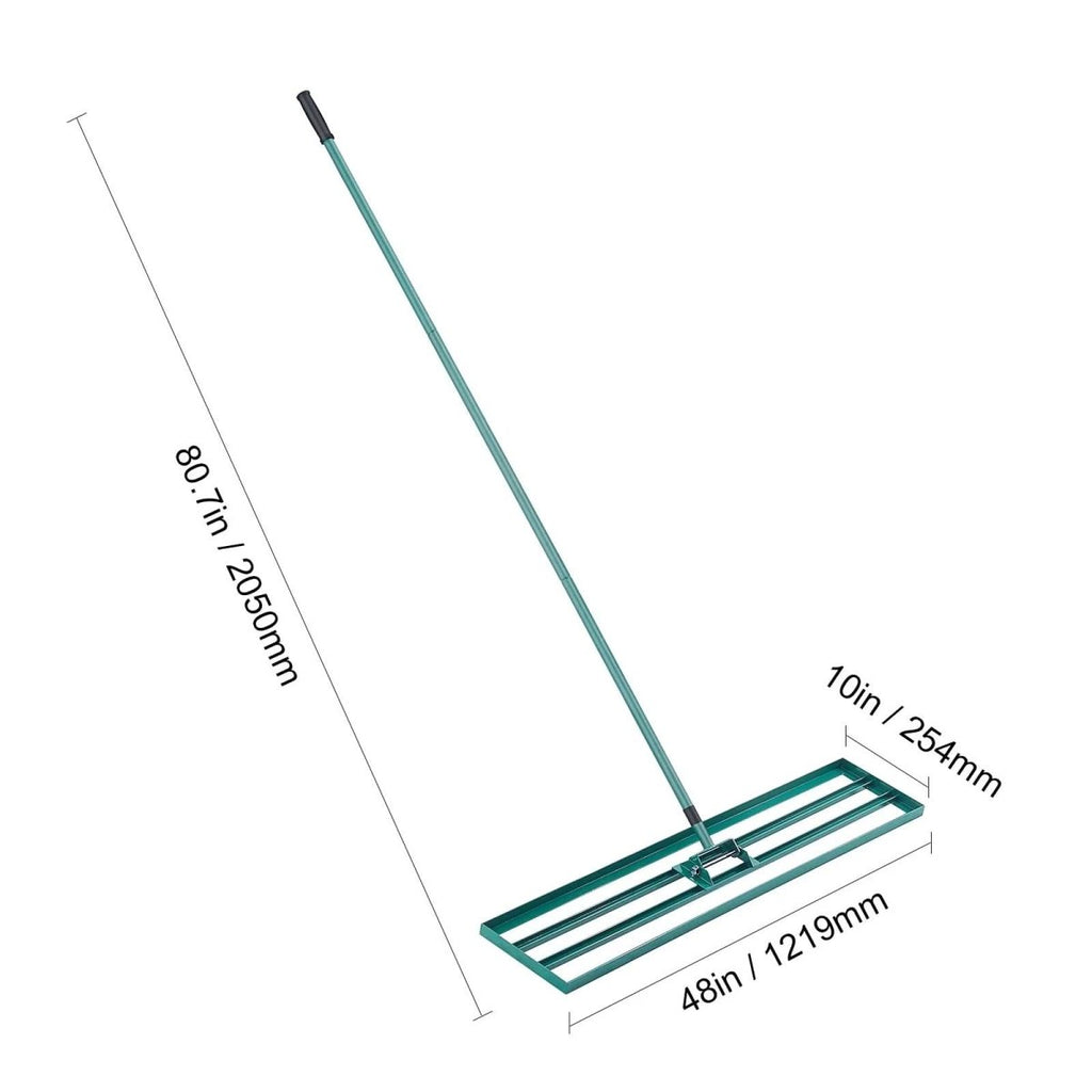 AeroGround Pro Lawn Rake With Extra Long Handle For Level Lawns | Temsk