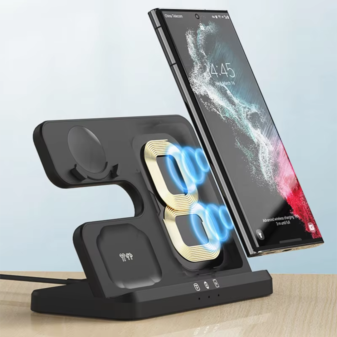 Three-In-One Wireless Charging Stand For Desk And Nightstand | Temsk