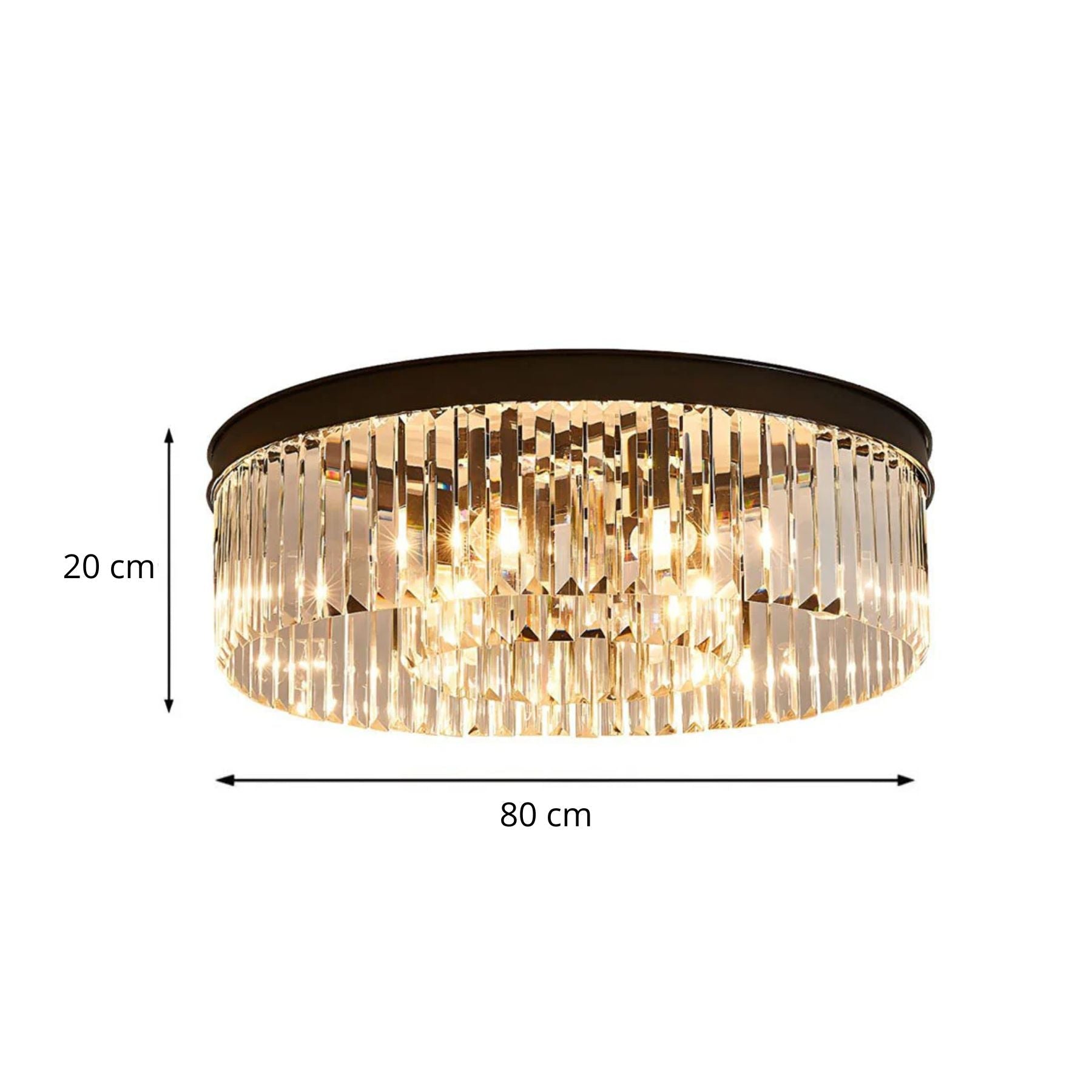 Gold Crystal Ceiling Light 40 Cm 4x E14 Living Room Hallway Bedroom | Temsk