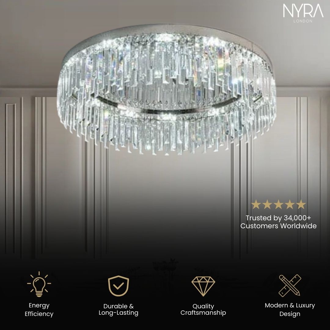 Empressa Crystal Lighting Collection Featuring Stainless Steel And K9 Crystals | Temsk
