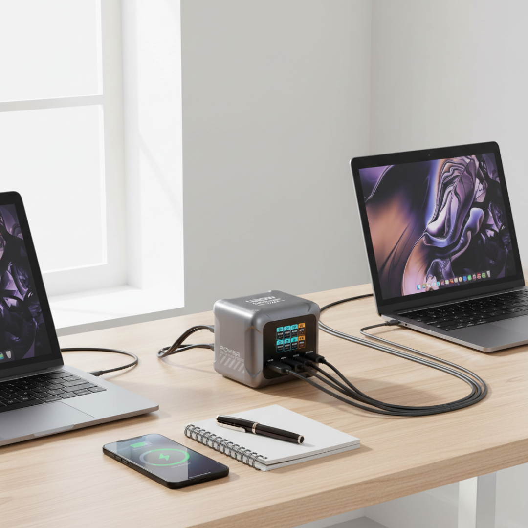 GaN rychlonabíjecí hub pro nabíječky USB-C pro více zařízení | Temsk