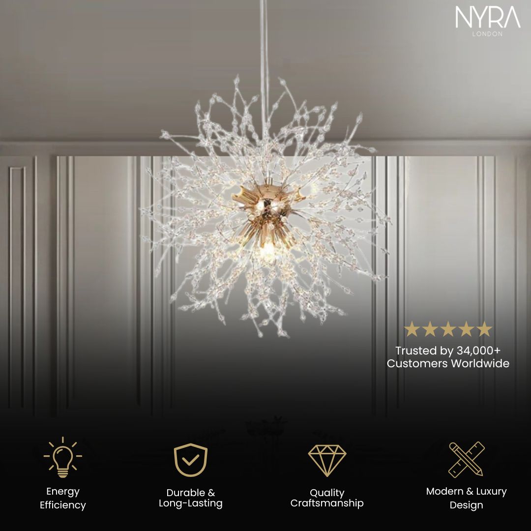 Dandelion Inspired Modern Pendant Light In Iron And Acrylic | Temsk