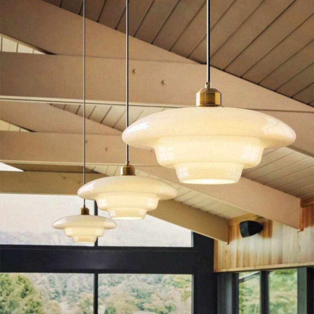 Gold Finish Art Deco Ceiling Lamp With Brass And Glass Vintage Design | Temsk