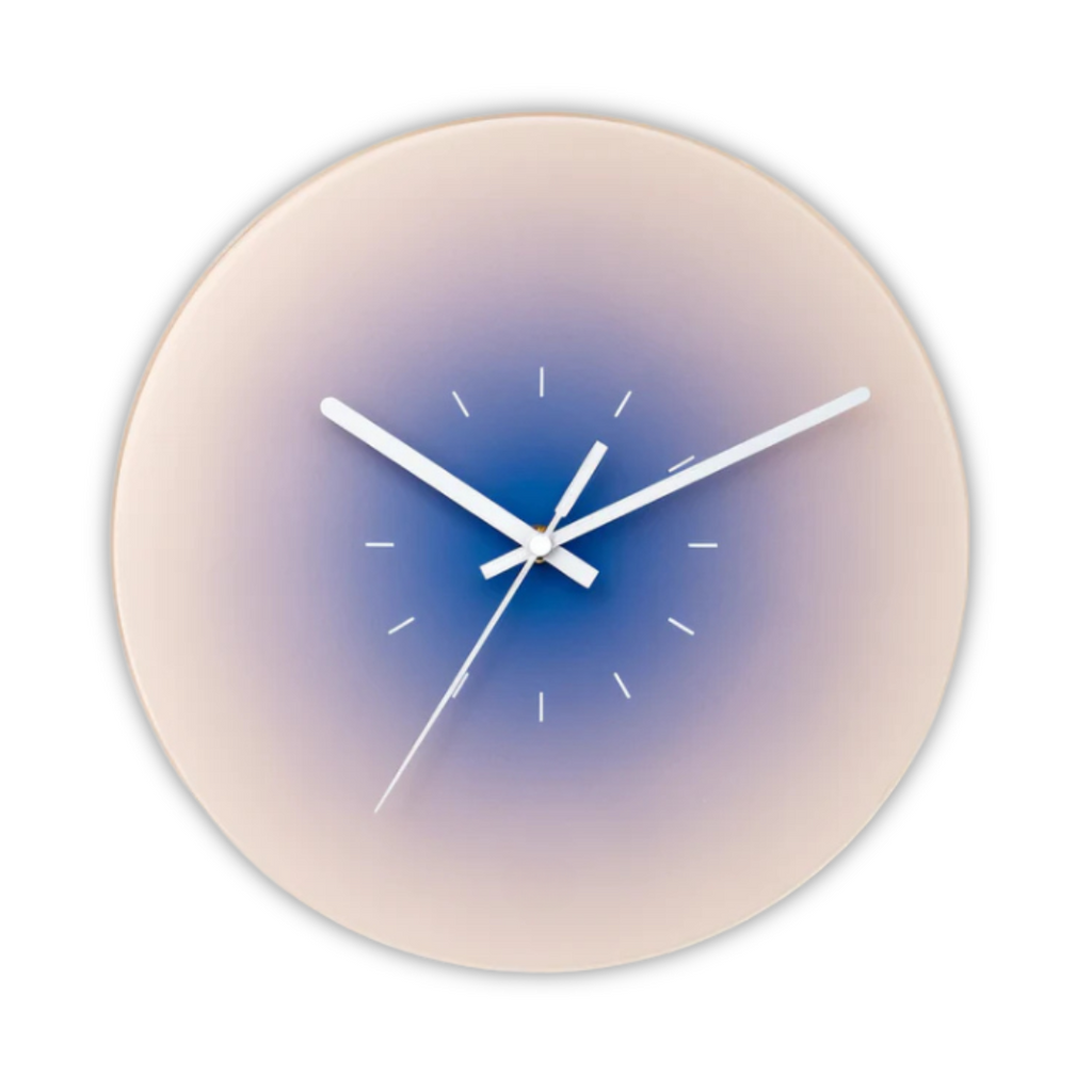 Sunset Glas Wanduhr mit Farbverlauf-Finish | Temsk