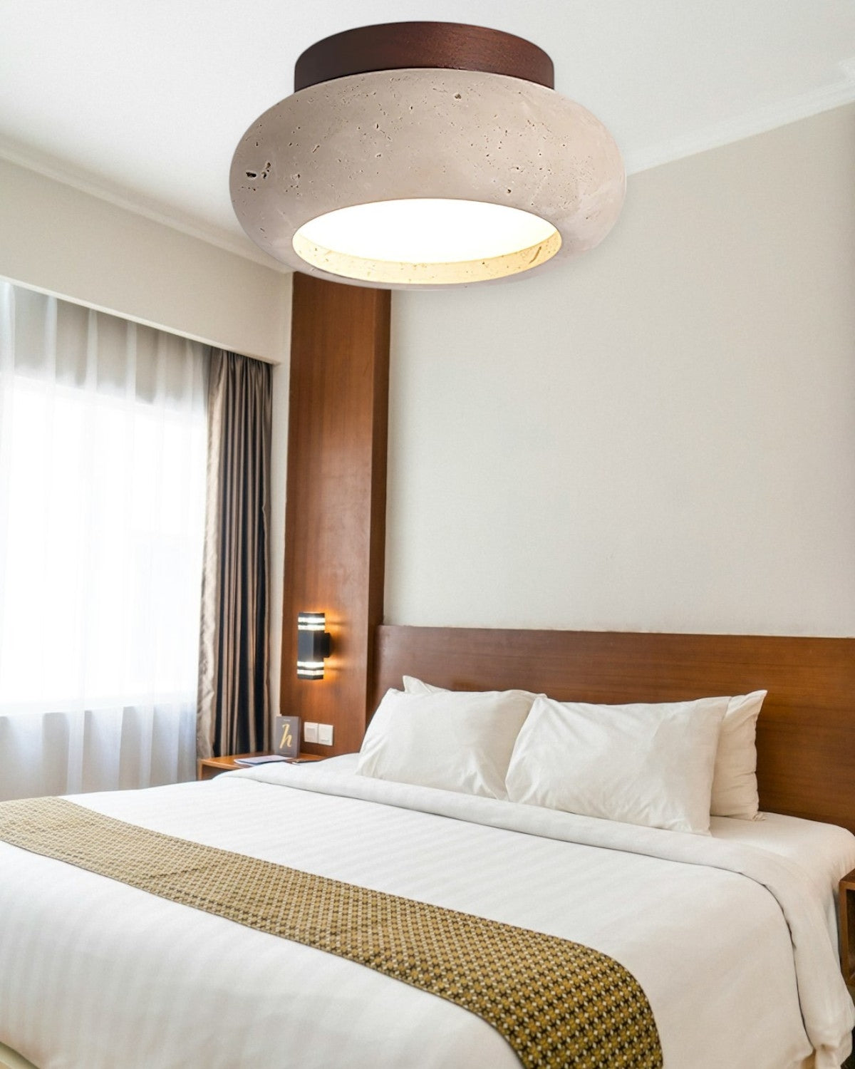 Acrylic Ceiling Lamp In Walnut Beige Tones For Living Room, Bedroom, Hallway | Temsk