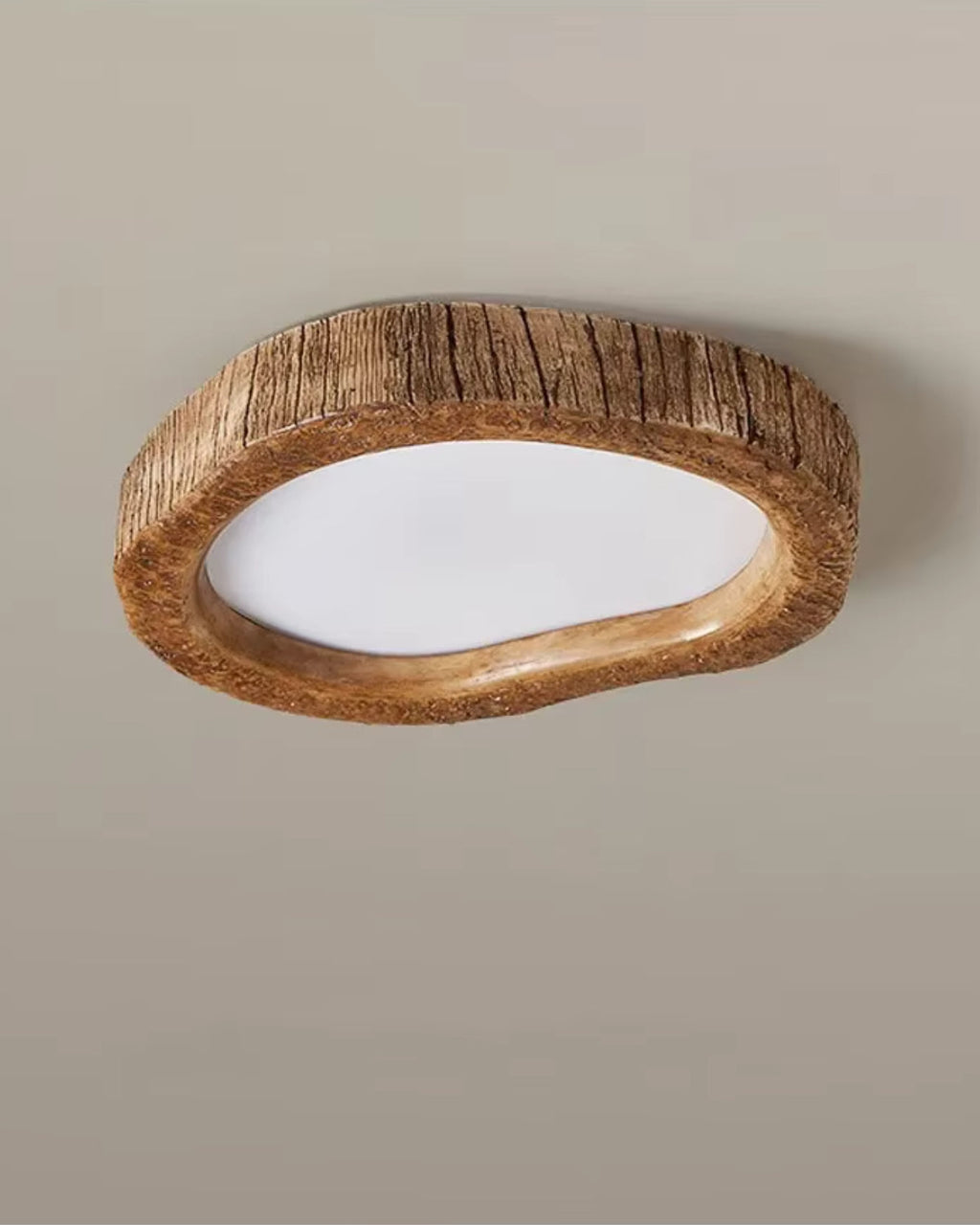 Le Halo Bois rustikale, holz-inspirierte LED-Deckenleuchte für gemütliche Räume | Temsk