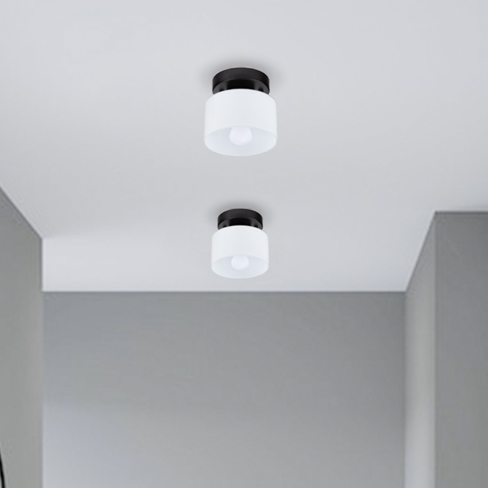 Amber glas retro loftslampe E27/E26 til køkken, gang og stue | Temsk