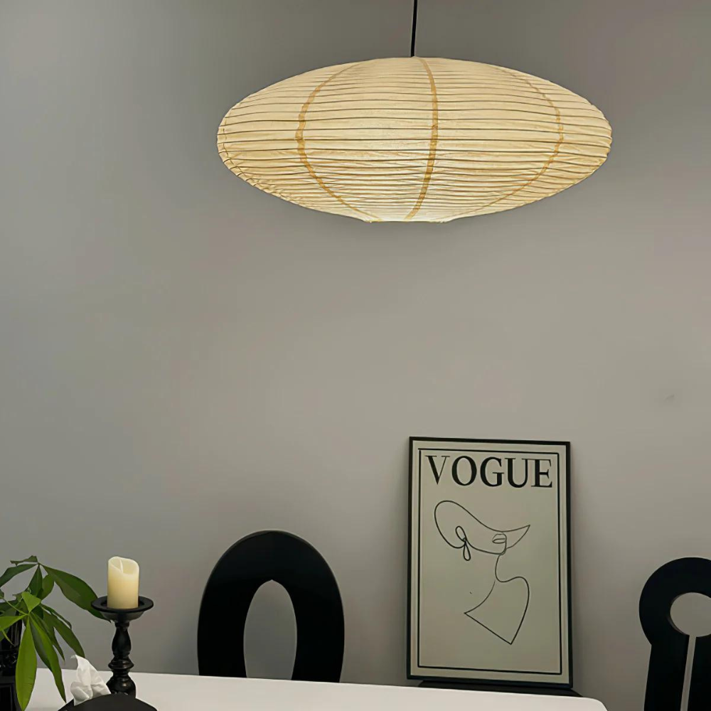 Mulberry papir Japandi loftslampe med geometrisk hvid LED 50/60 cm | Temsk