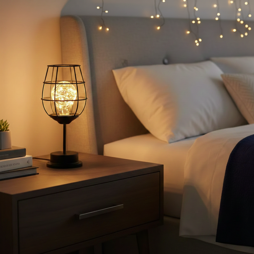 Industrial Cage Table Lamp For Indoor Living Rooms | Temsk