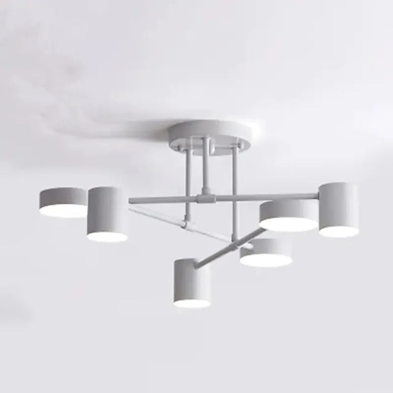 Six Light Adjustable LED Ceiling Lamp Black Modern Design | Temsk