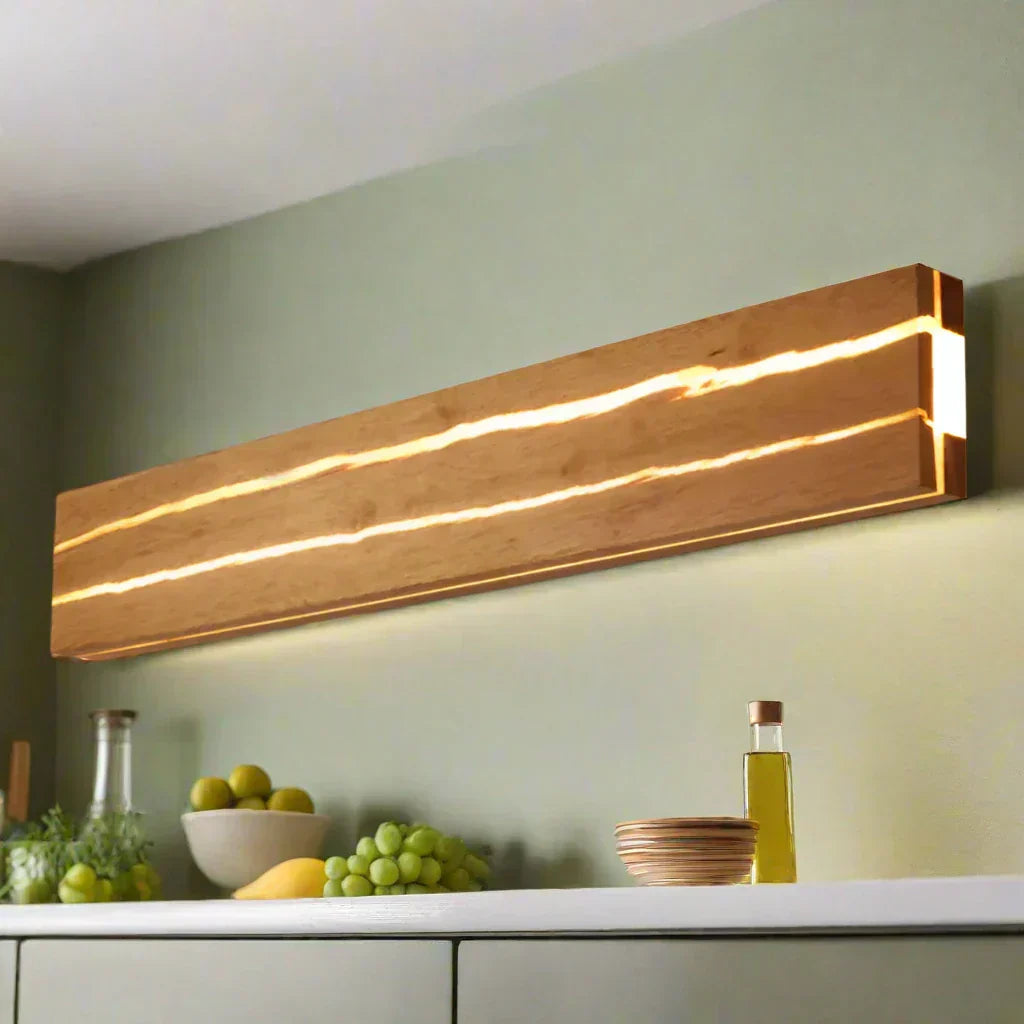 ArborLume Wood Wall Light With Crack Pattern And Warm LED Glow | Snurv | Temsk