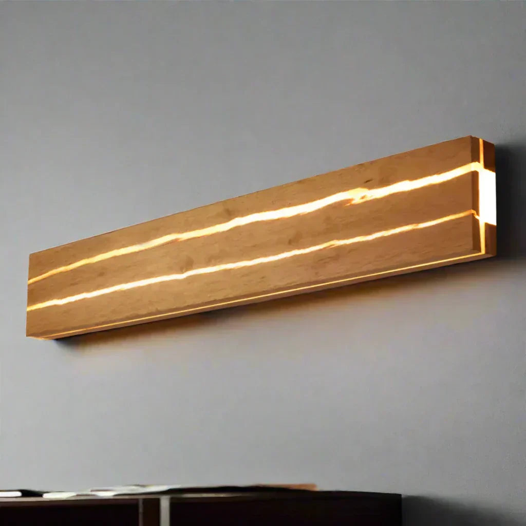 ArborLume Wood Wall Light With Crack Pattern And Warm LED Glow | Snurv | Temsk