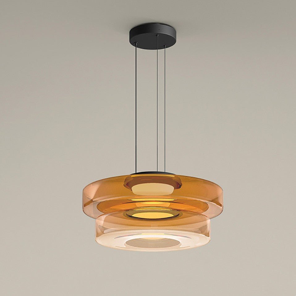 Bauhaus Glas-Pendelleuchte mit geschichtetem LED-Leuchten | Temsk