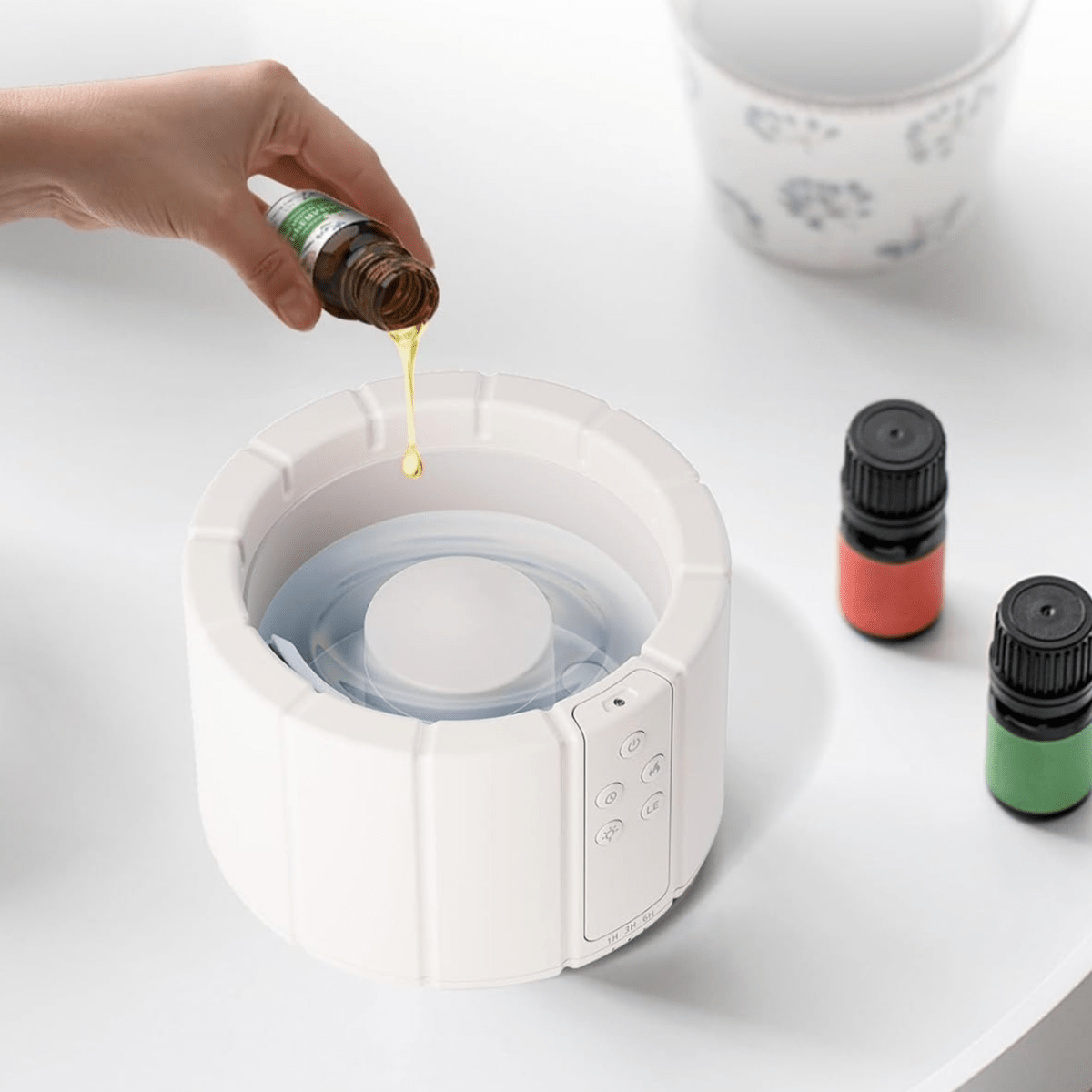 Aroma Diffuser With Ultrasonic Flame Humidifier And Fragrance Oil Relaxing Lighting | Temsk