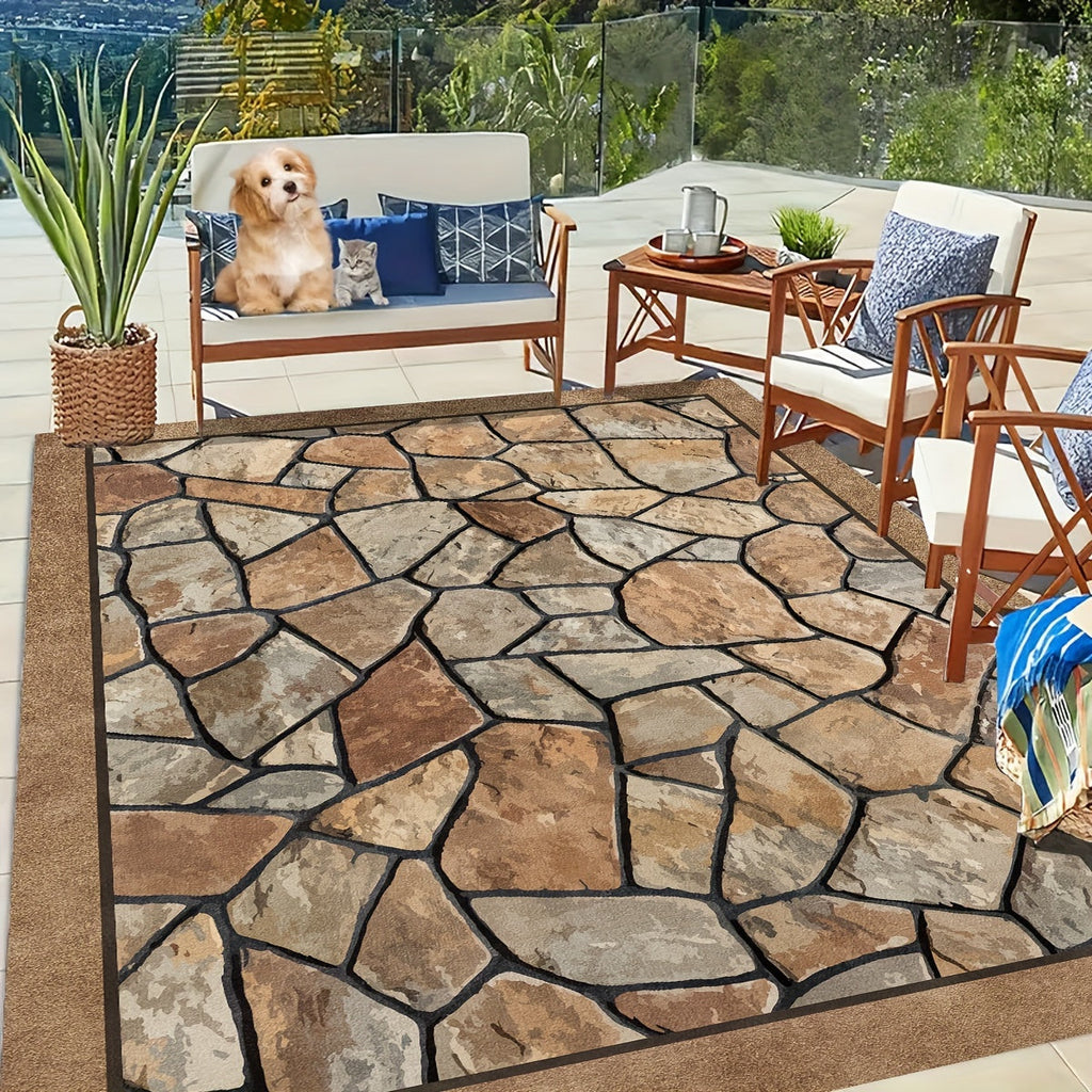 StoneCraft Patio Teppich Strapazierfähiger waschbarer Terrassen-Teppich | Temsk