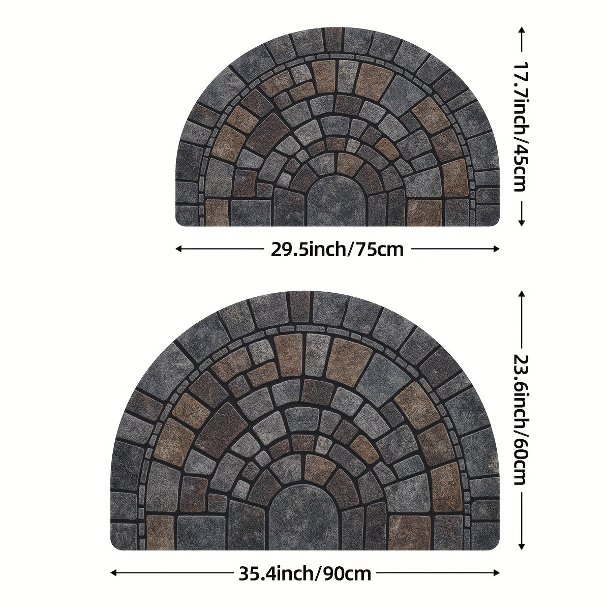 Semi-Circular Mosaic Entry Mat For Indoor And Outdoor Use | Temsk