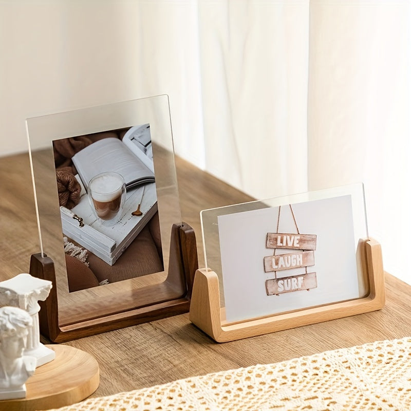 U-Shaped Acrylic And Wood Photo Frame For Minimalist Display | Temsk