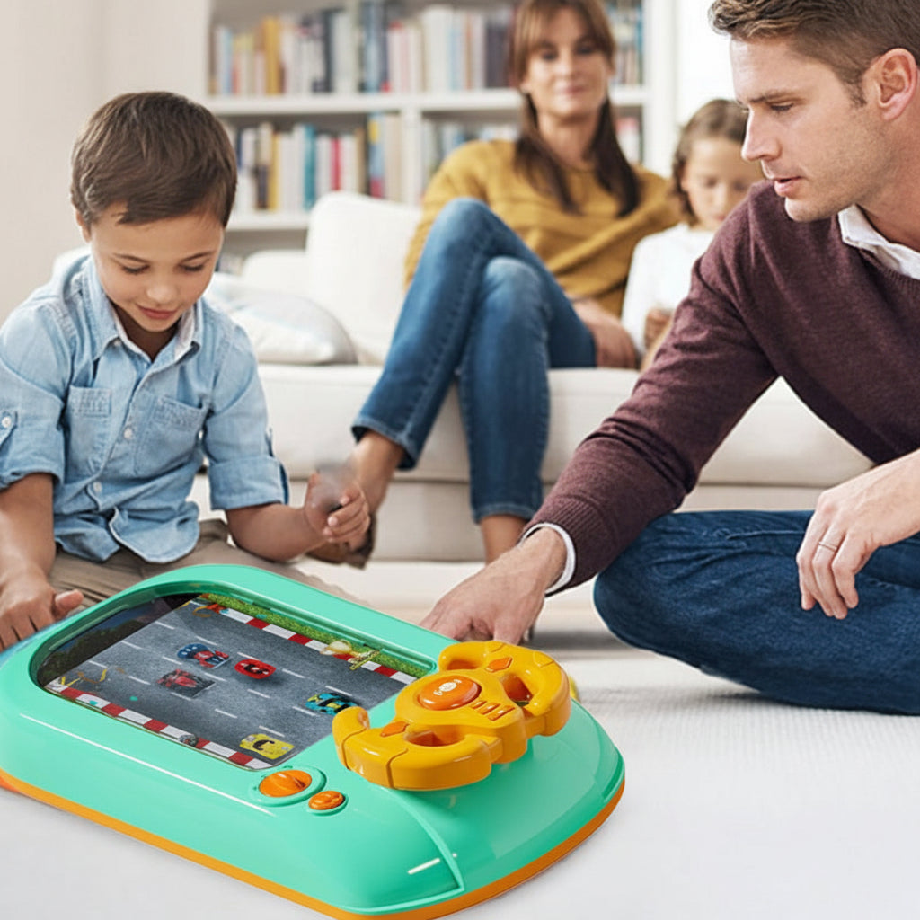 Kids Racing Console With Interactive Toy Steering Wheel | Temsk