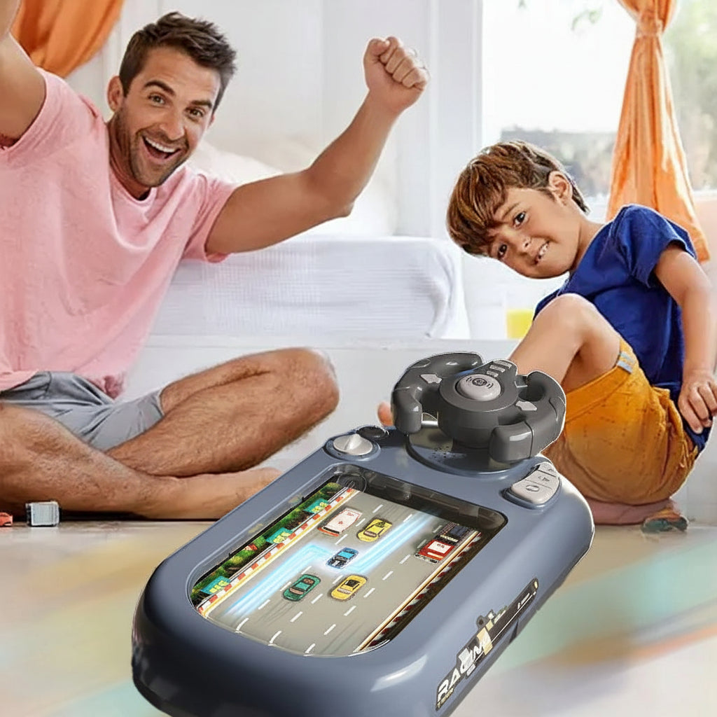 Kids Racing Console With Interactive Toy Steering Wheel | Temsk