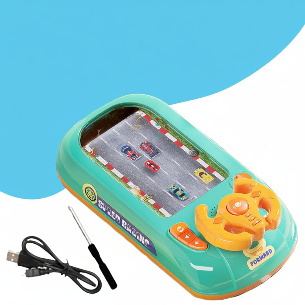 Kids Racing Console With Interactive Toy Steering Wheel | Temsk