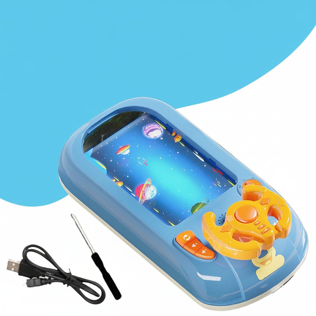 Kids Racing Console With Interactive Toy Steering Wheel | Temsk