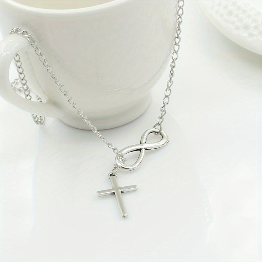 Vintage Style Silver Cross Necklace For Mothers Day Gift | Temsk