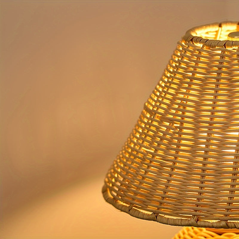 USB-betriebene Bambus-Schreibtischlampe für Boho-Akzentbeleuchtung | Temsk
