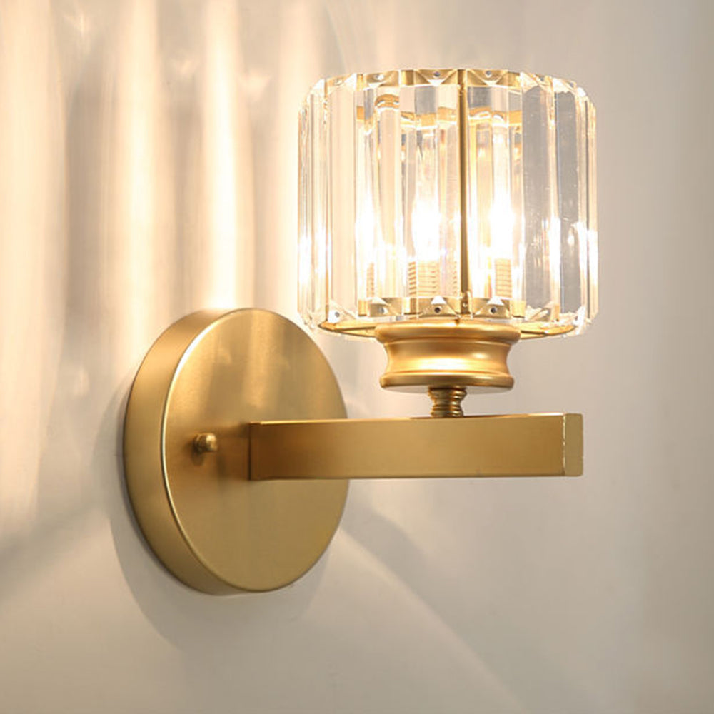 Kristall-Wandleuchte mit Glas- und Eisenfinish | Temsk