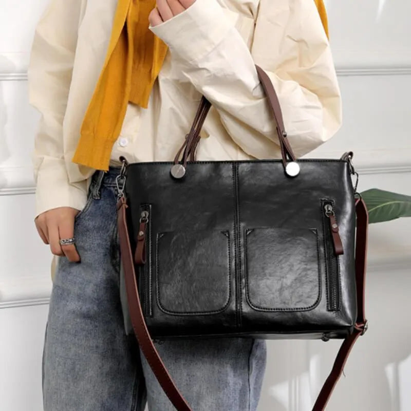 Aurelia Vintage Satchel Leather Handbag In Classic Style | Temsk