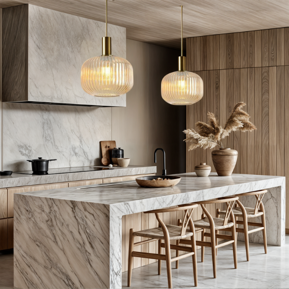 Aurora Pendant Lights In Fluted Glass For Home Lighting And Decor | Temsk