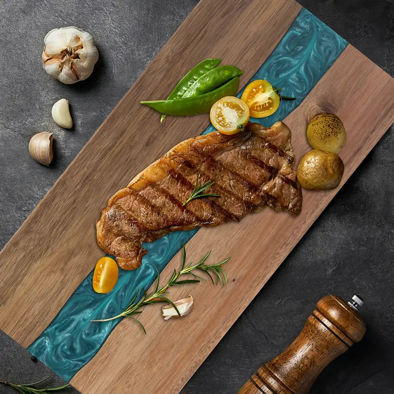 Acacia Wood Resin River Board For Charcuterie And Cheese | Temsk